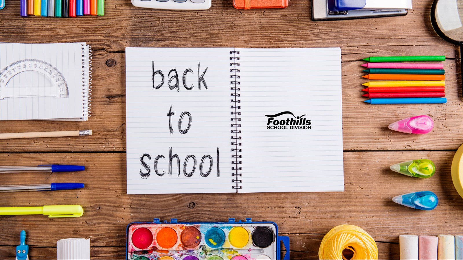Back to School written on a student notebook